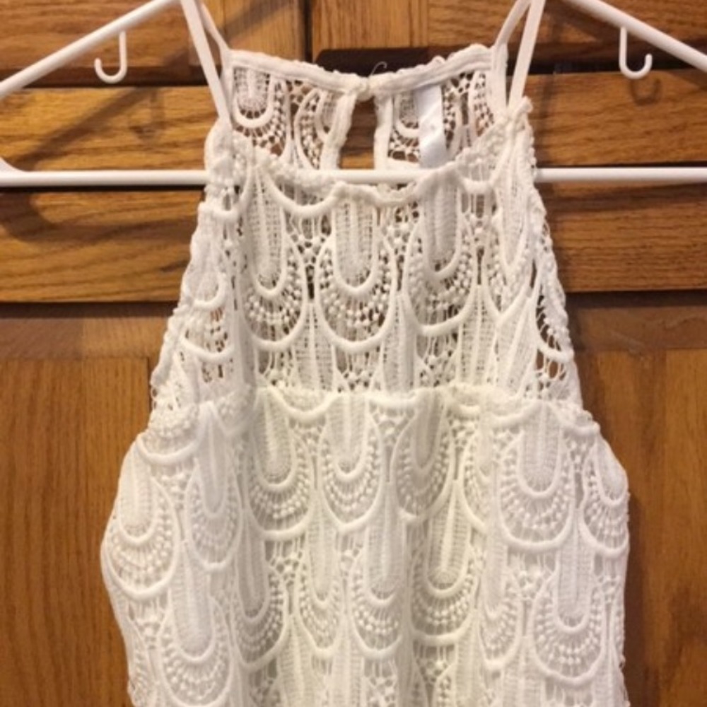 White lace crop top